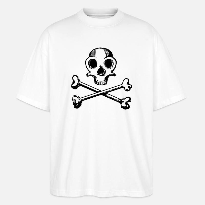 Skull and Bones 1c - Stanley/Stella Oversized Unisex Bio T-Shirt Blaster 2.0 - Weiß