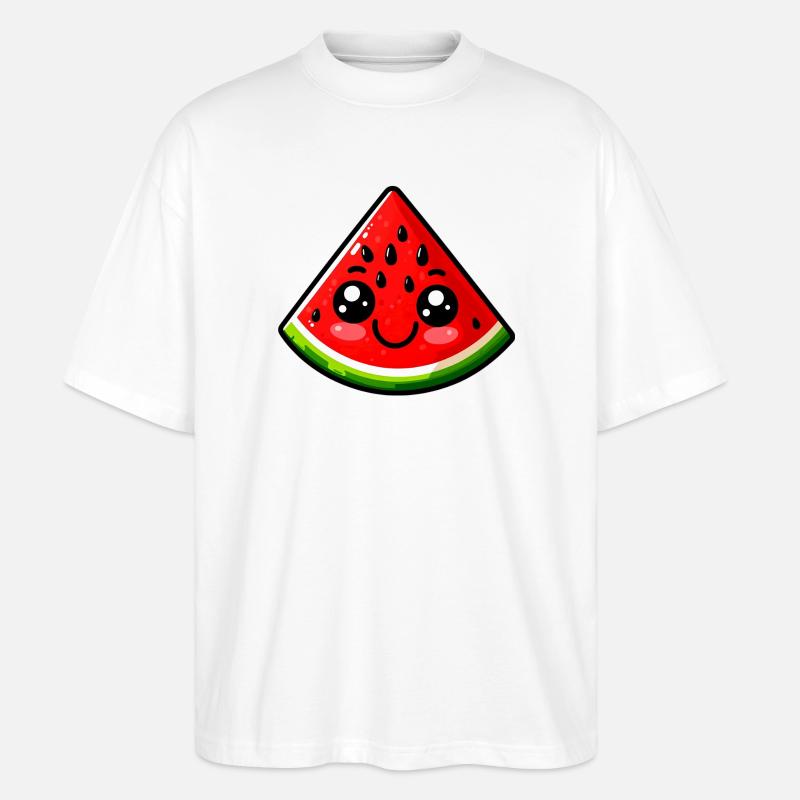 Wassermelone Wassermelonen - Stanley/Stella Oversized Unisex Bio T-Shirt Blaster 2.0 - Weiß