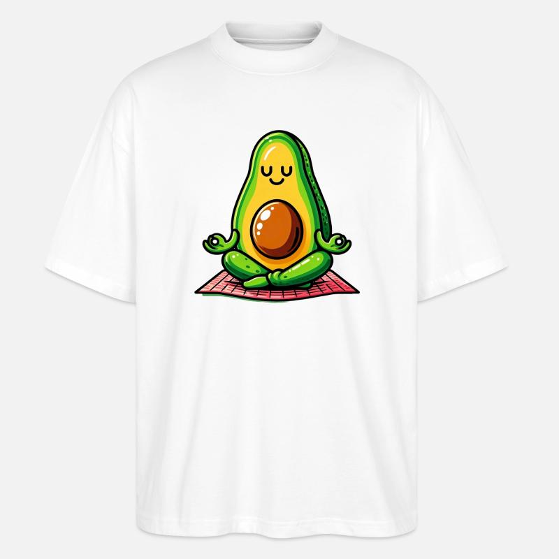 Avocado in Meditation - Stanley/Stella Oversized Unisex Bio T-Shirt Blaster 2.0 - Weiß