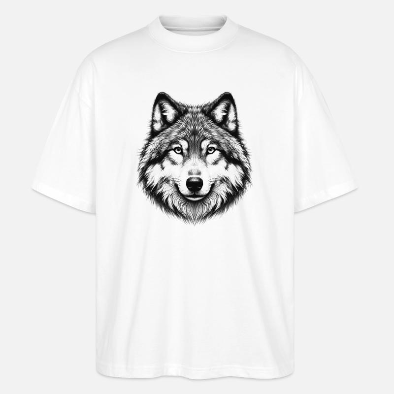 Wolf - Stanley/Stella Oversized Unisex Organic T-shirt Blaster 2.0 - white