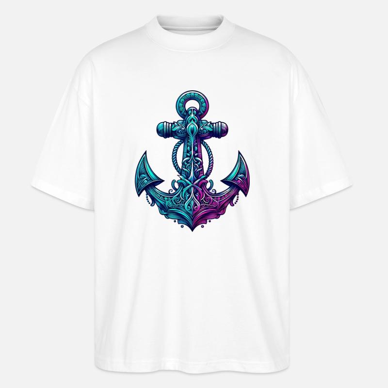 Ein Anker - Stanley/Stella Oversized Unisex Bio T-Shirt Blaster 2.0 - Weiß