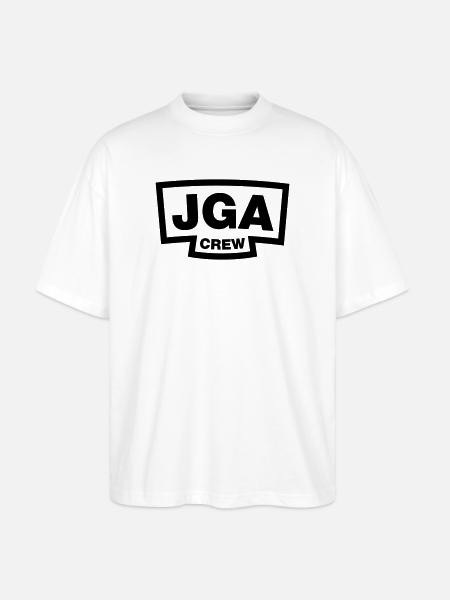 JGA Crew - Emblem - Stanley/Stella Oversized Unisex Bio T-Shirt Blaster 2.0 - Weiß