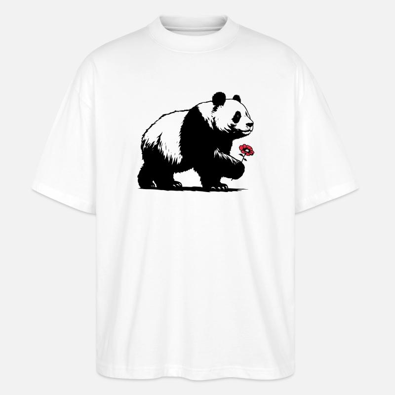 Panda - Stanley/Stella Oversized Unisex Bio T-Shirt Blaster 2.0 - Weiß