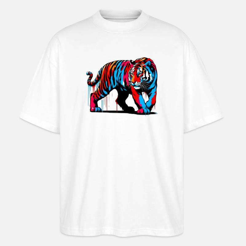 Tiger - Stanley/Stella Oversized Unisex Bio T-Shirt Blaster 2.0 - Weiß