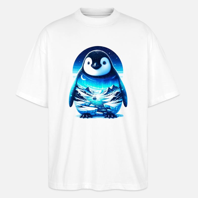 Pinguin - Stanley/Stella Oversized Unisex Bio T-Shirt Blaster 2.0 - Weiß