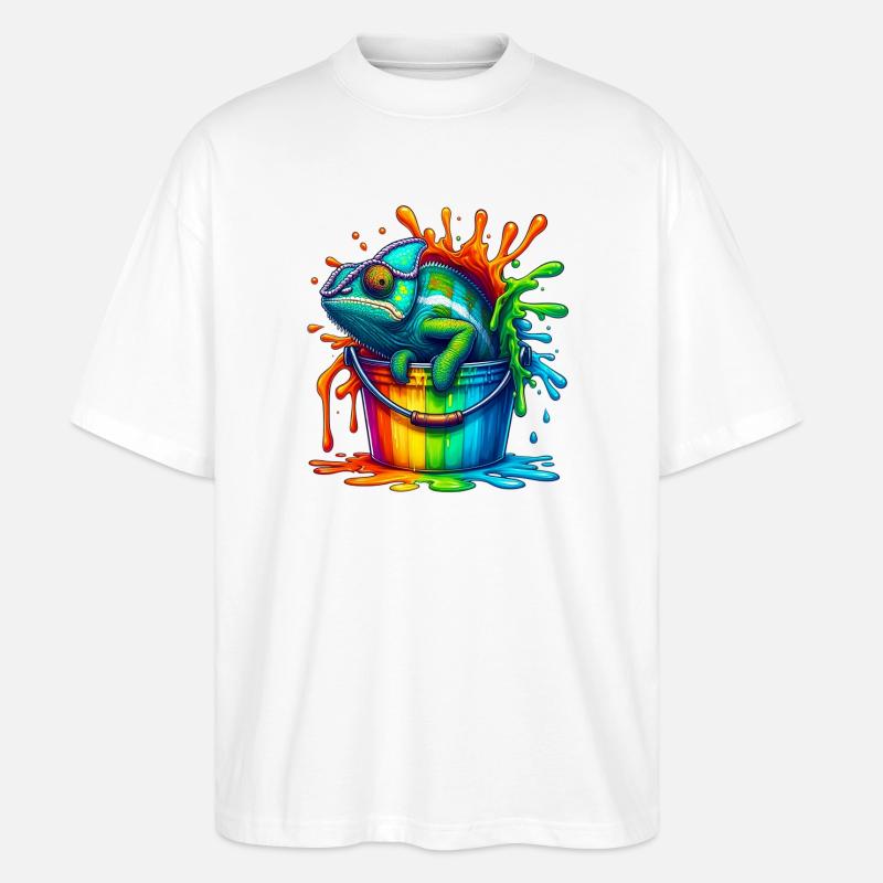 Chamäleon - Stanley/Stella Oversized Unisex Bio T-Shirt Blaster 2.0 - Weiß