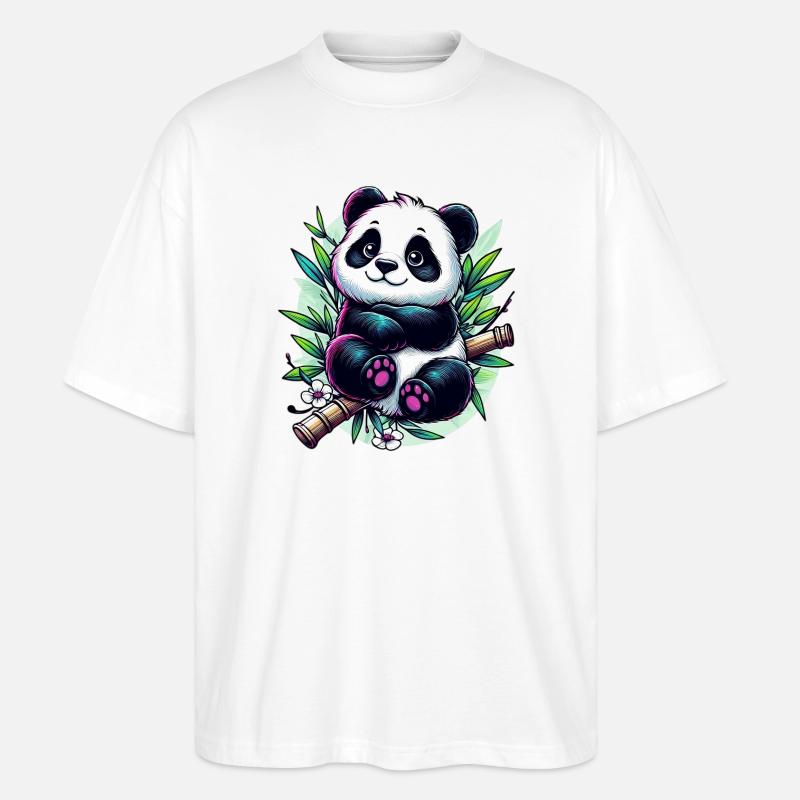 Panda - Stanley/Stella Oversized Unisex Bio T-Shirt Blaster 2.0 - Weiß