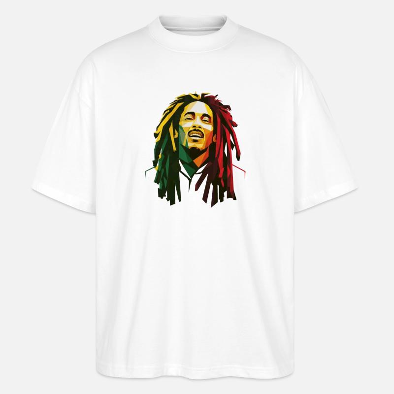 Rasta-König - Stanley/Stella Oversized Unisex Bio T-Shirt Blaster 2.0 - Weiß