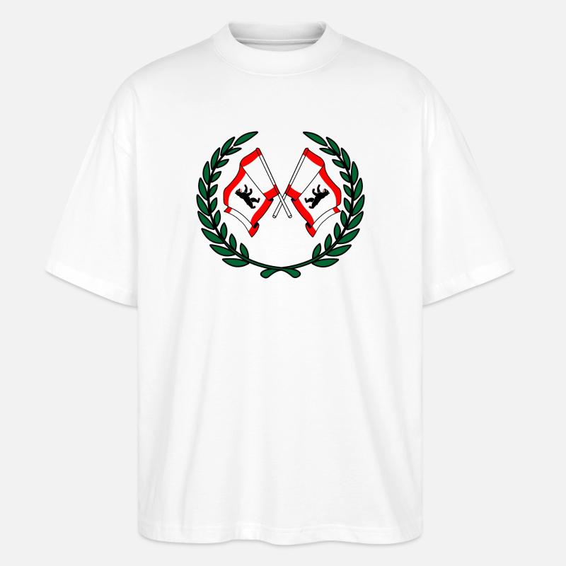Drapeaux Couronne de laurier de Berlin - T-shirt bio Blaster 2.0 coupe oversize Stanley/Stella Unisexe - blanc