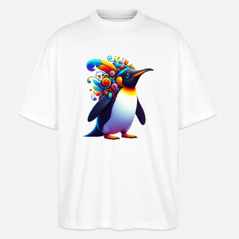 Pinguin - Stanley/Stella Oversized Unisex Bio T-Shirt Blaster 2.0 - Weiß