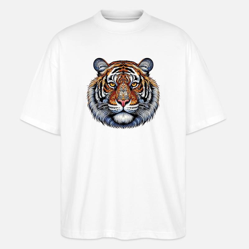 Tiger - Stanley/Stella Oversized Unisex Bio T-Shirt Blaster 2.0 - Weiß