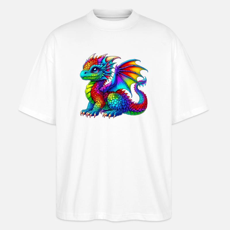 Drache - Stanley/Stella Oversized Unisex Bio T-Shirt Blaster 2.0 - Weiß