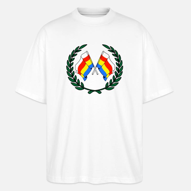Drapeaux Couronne de laurier Podlaskie - T-shirt bio Blaster 2.0 coupe oversize Stanley/Stella Unisexe - blanc