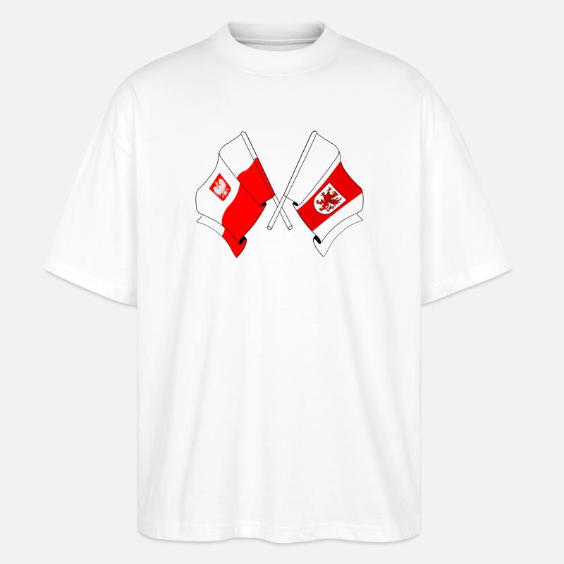 Drapeau Pologne, Poméranie croisé - T-shirt bio Blaster 2.0 coupe oversize Stanley/Stella Unisexe - blanc