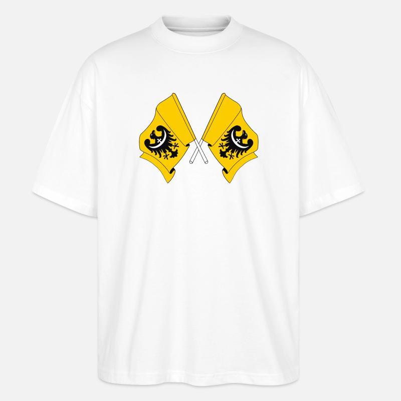 Two flags Lower Silesia - Stanley/Stella Oversized Unisex Organic T-shirt Blaster 2.0 - white