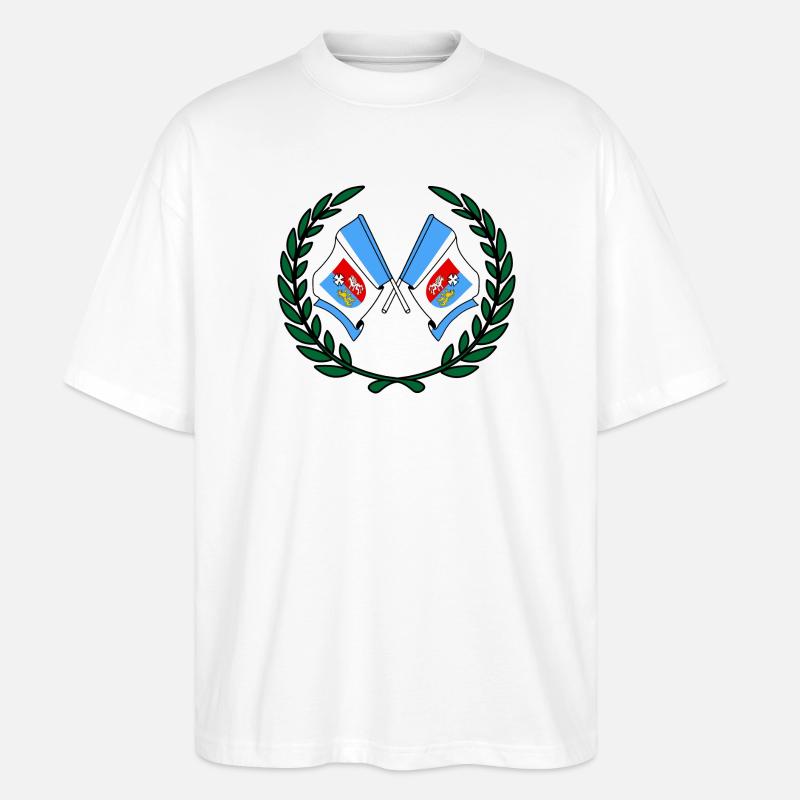 Drapeaux Couronne de laurier Subcarpathia - T-shirt bio Blaster 2.0 coupe oversize Stanley/Stella Unisexe - blanc