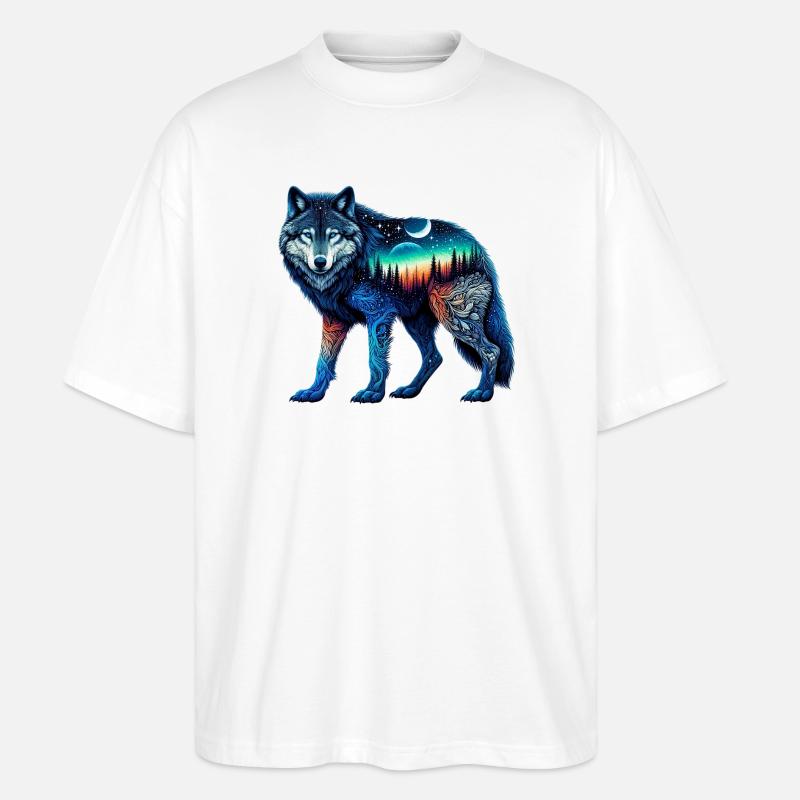 Wolf - Stanley/Stella Oversized Unisex Bio T-Shirt Blaster 2.0 - Weiß