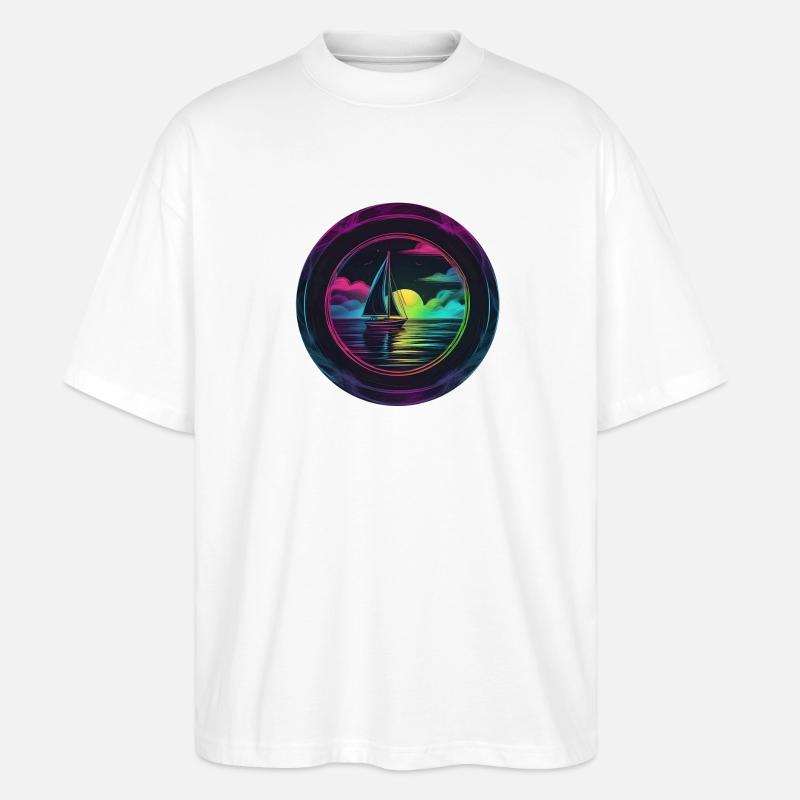 Neonsegler am Abendrot - Stanley/Stella Oversized Unisex Bio T-Shirt Blaster 2.0 - Weiß