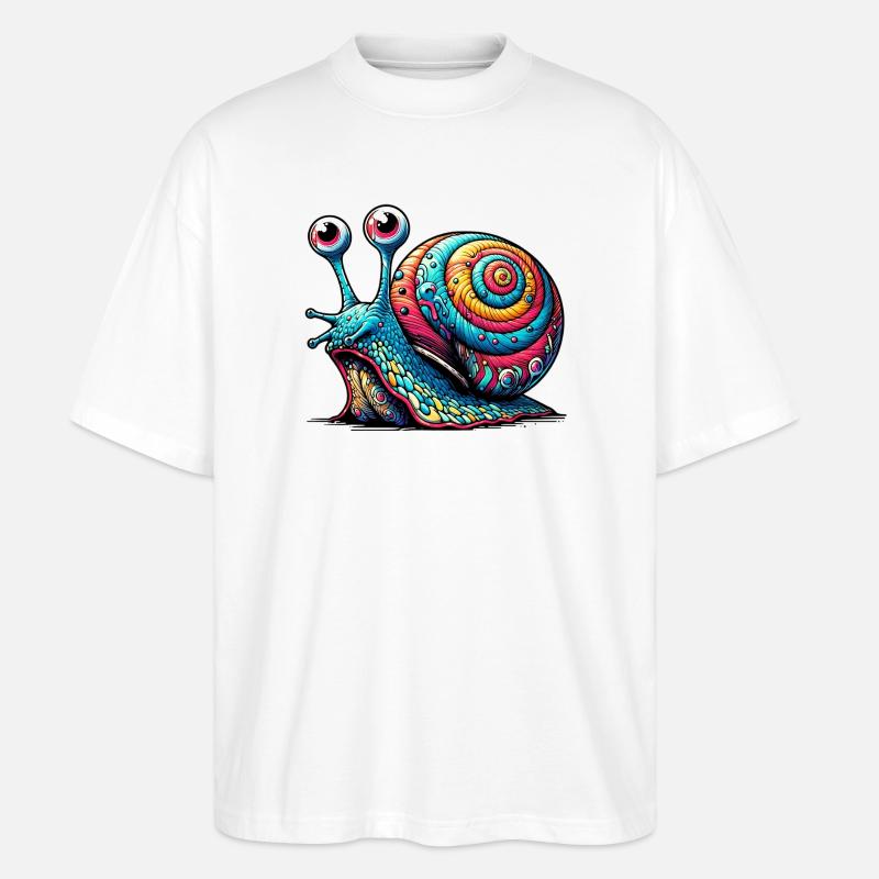 Snail - Stanley/Stella Oversized Unisex Organic T-shirt Blaster 2.0 - white