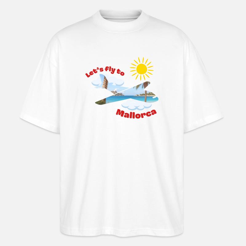 Let's fly to Mallorca - Stanley/Stella Oversized Unisex Bio T-Shirt Blaster 2.0 - Weiß