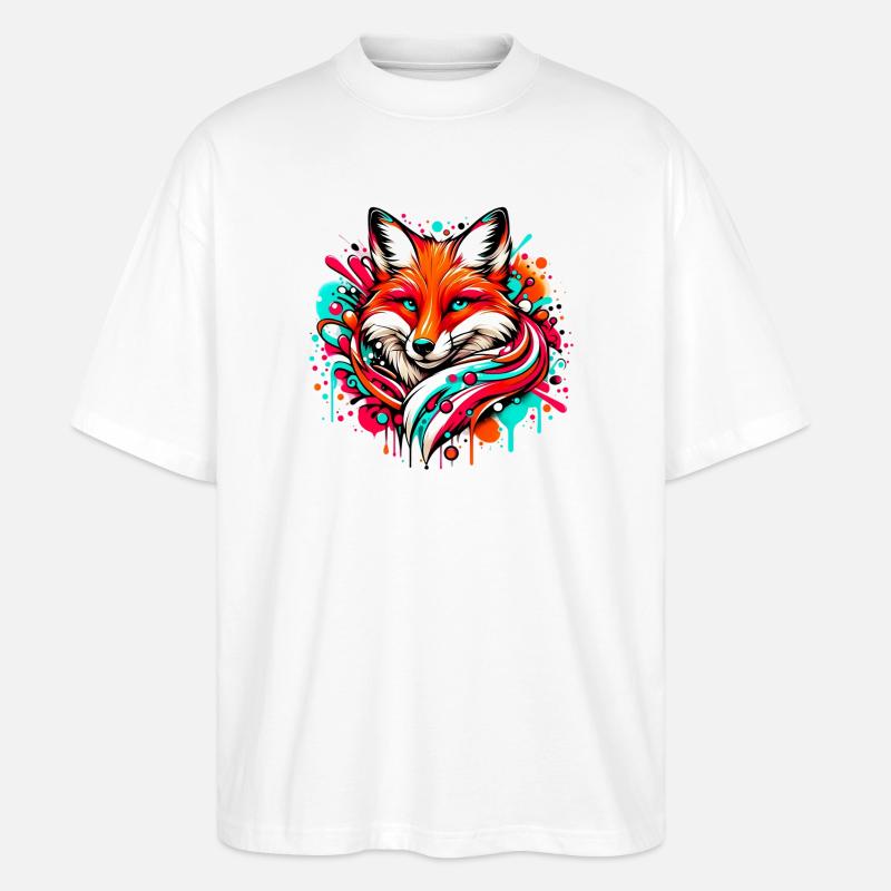 Fuchs - Stanley/Stella Oversized Unisex Bio T-Shirt Blaster 2.0 - Weiß