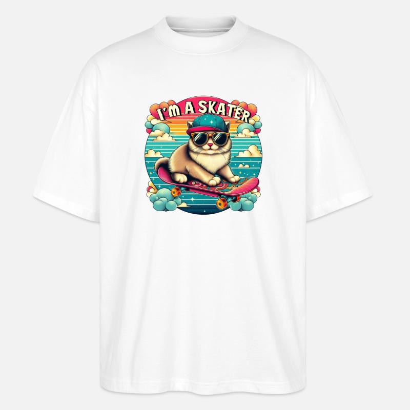 Ich bin ein Skater - Stanley/Stella Oversized Unisex Bio T-Shirt Blaster 2.0 - Weiß