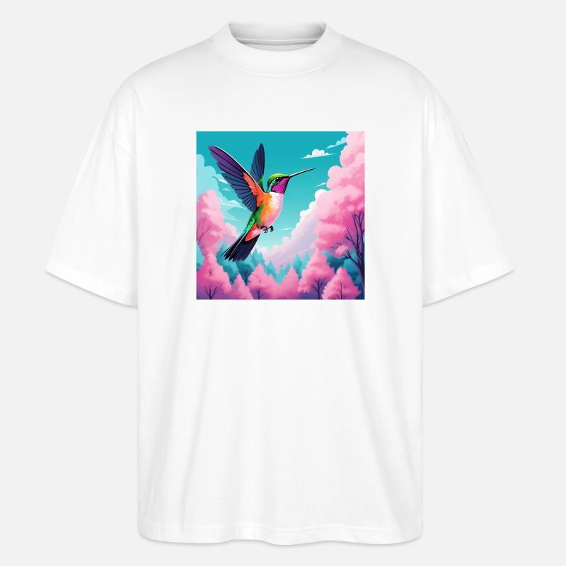 Kolibri - Stanley/Stella Oversized Unisex Bio T-Shirt Blaster 2.0 - Weiß