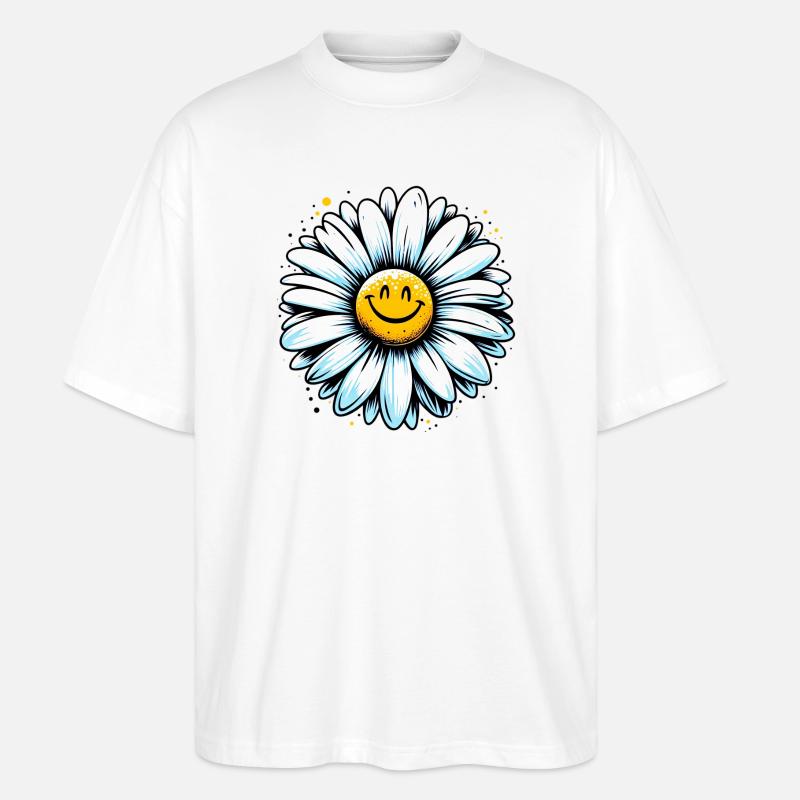 Gänseblümchen - Stanley/Stella Oversized Unisex Bio T-Shirt Blaster 2.0 - Weiß