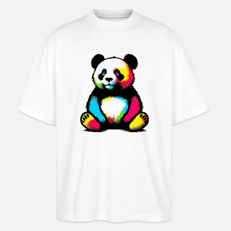 Panda - Stanley/Stella Oversized Unisex Bio T-Shirt Blaster 2.0 - Weiß