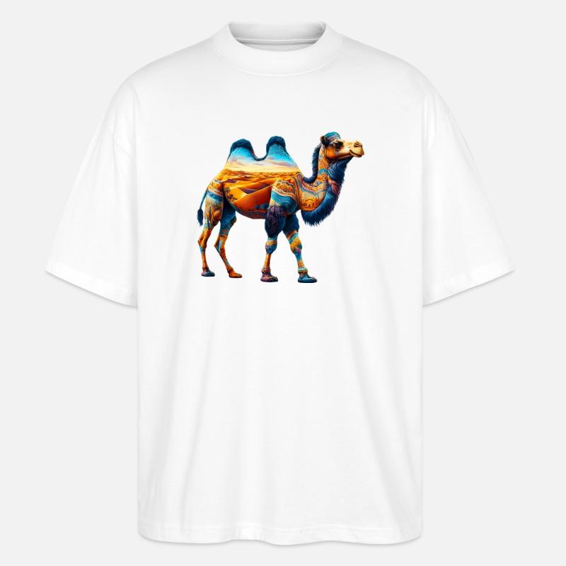 Kamel - Ekologisk Oversized T-shirt Unisex Stanley/Stella Blaster 2.0 - vit