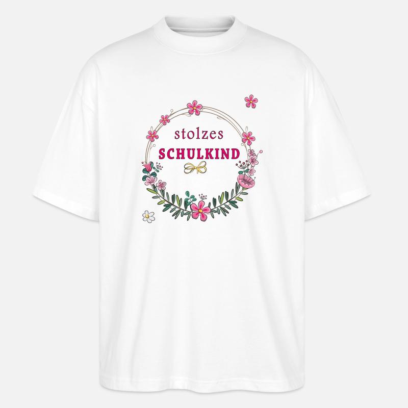 stolzes Schulkind Einschulung - Stanley/Stella Oversized Unisex Bio T-Shirt Blaster 2.0 - Weiß