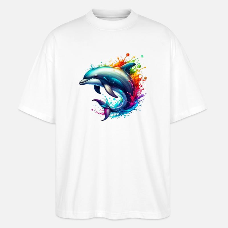 Delfin - Stanley/Stella Oversized Unisex Bio T-Shirt Blaster 2.0 - Weiß