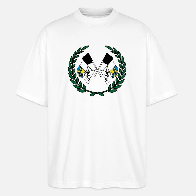 Fahnen Graubünden Schweiz Lorbeerkranz - Stanley/Stella Oversized Unisex Bio T-Shirt Blaster 2.0 - Weiß