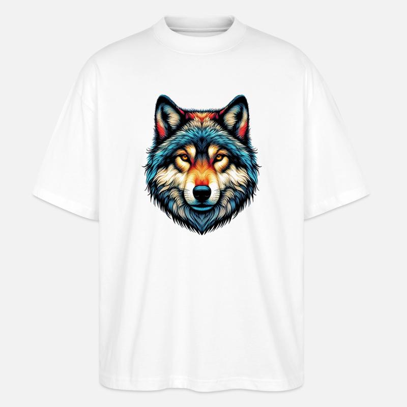 Wolf - Stanley/Stella Oversized Unisex Organic T-shirt Blaster 2.0 - white