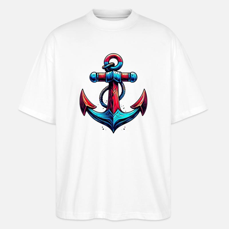 Ein Anker - Stanley/Stella Oversized Unisex Bio T-Shirt Blaster 2.0 - Weiß