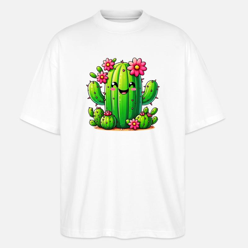 Kaktus - Stanley/Stella Oversized Unisex Bio T-Shirt Blaster 2.0 - Weiß