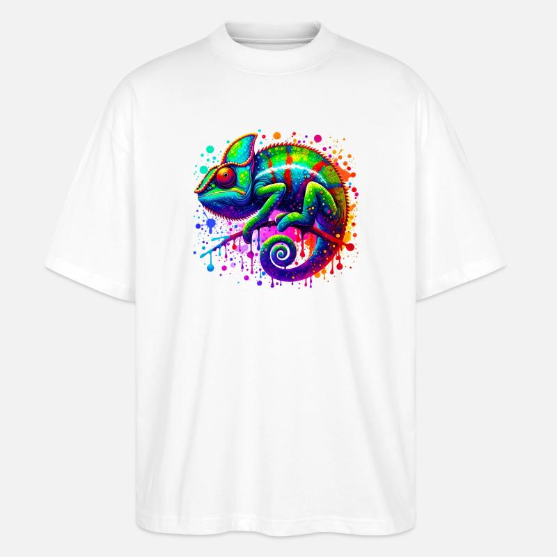 Chamäleon - Stanley/Stella Oversized Unisex Bio T-Shirt Blaster 2.0 - Weiß