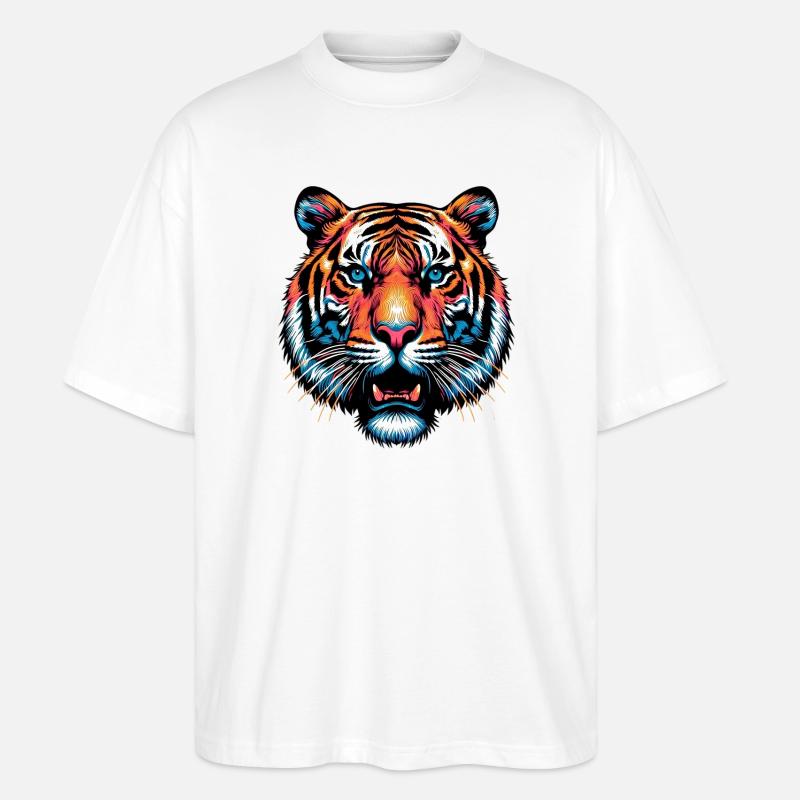 Tiger - Stanley/Stella Oversized Unisex Bio T-Shirt Blaster 2.0 - Weiß