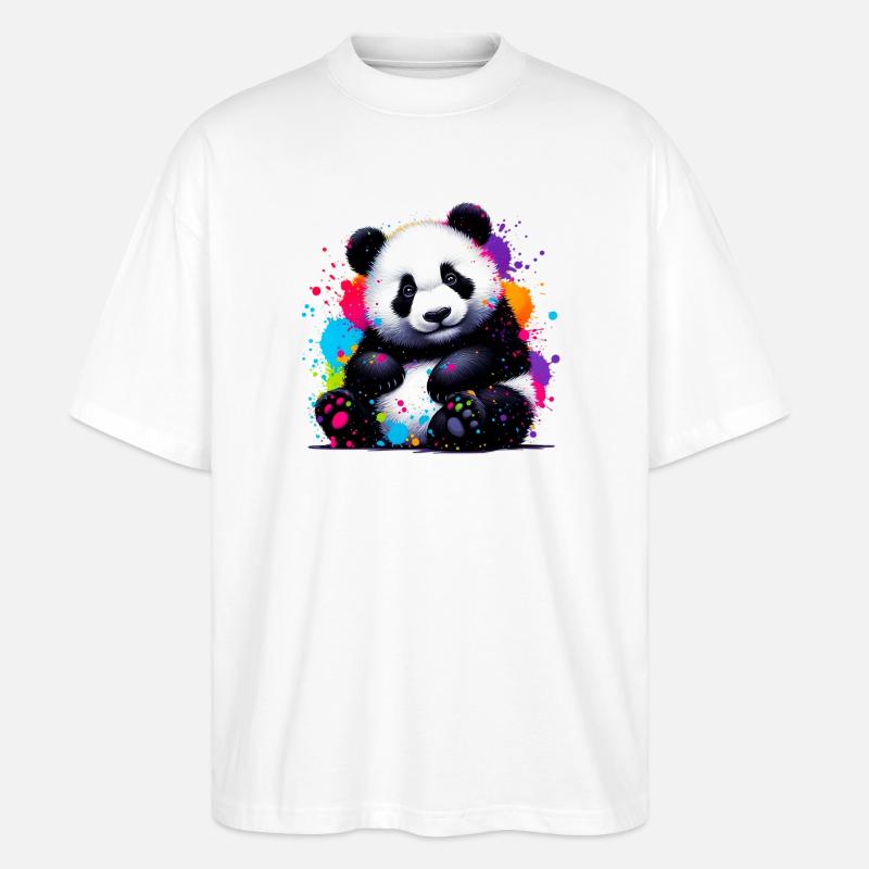 Panda - Stanley/Stella Oversized Unisex Bio T-Shirt Blaster 2.0 - Weiß