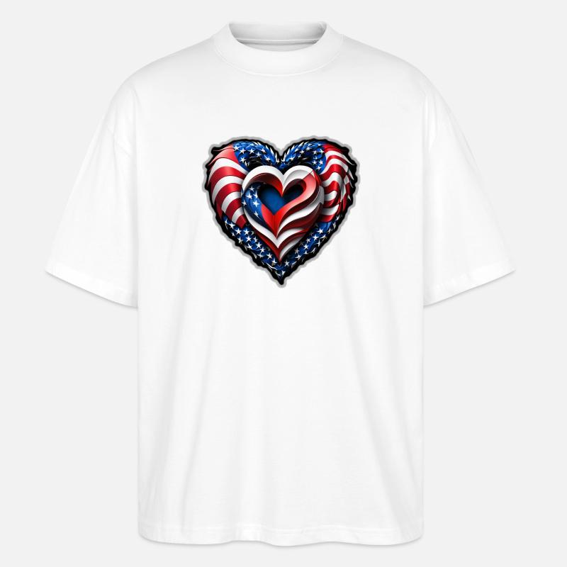 Das Herz - Stanley/Stella Oversized Unisex Bio T-Shirt Blaster 2.0 - Weiß