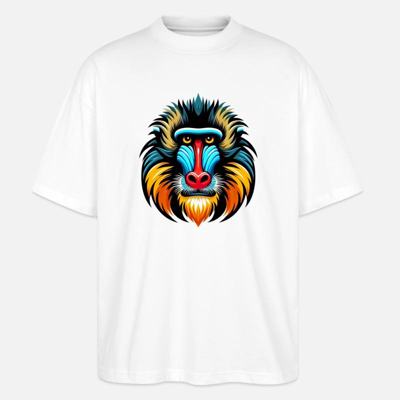 Mandrill-Affe - Stanley/Stella Oversized Unisex Bio T-Shirt Blaster 2.0 - Weiß