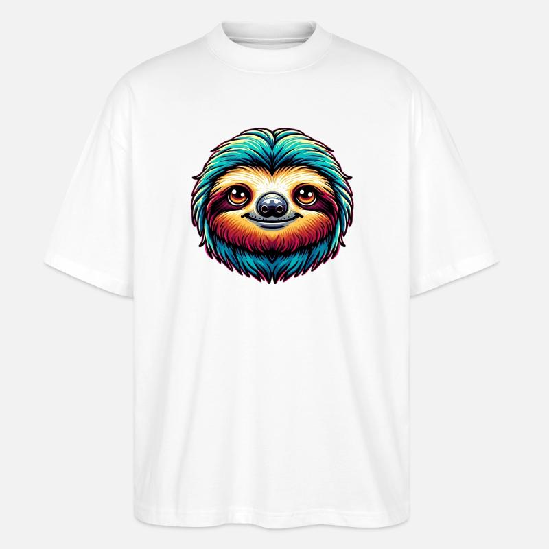 Faultier - Stanley/Stella Oversized Unisex Bio T-Shirt Blaster 2.0 - Weiß