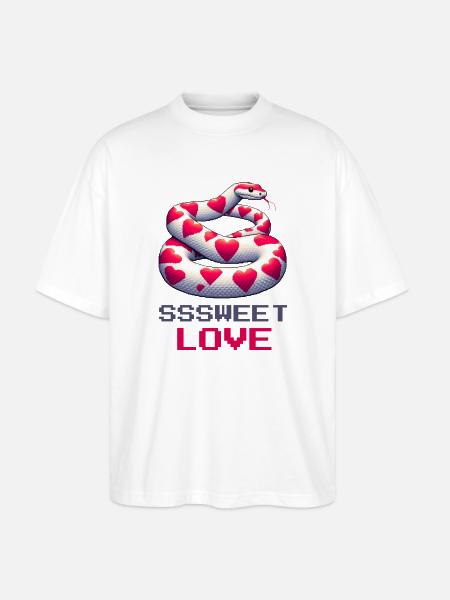 Snake, sweet love - Stanley/Stella Oversized Unisex Organic T-shirt Blaster 2.0 - white