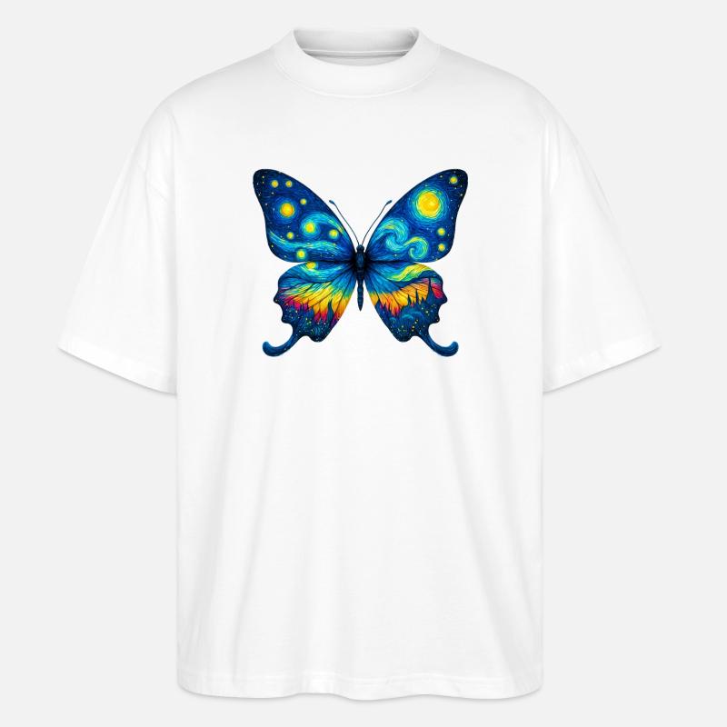 Schmetterling - Stanley/Stella Oversized Unisex Bio T-Shirt Blaster 2.0 - Weiß