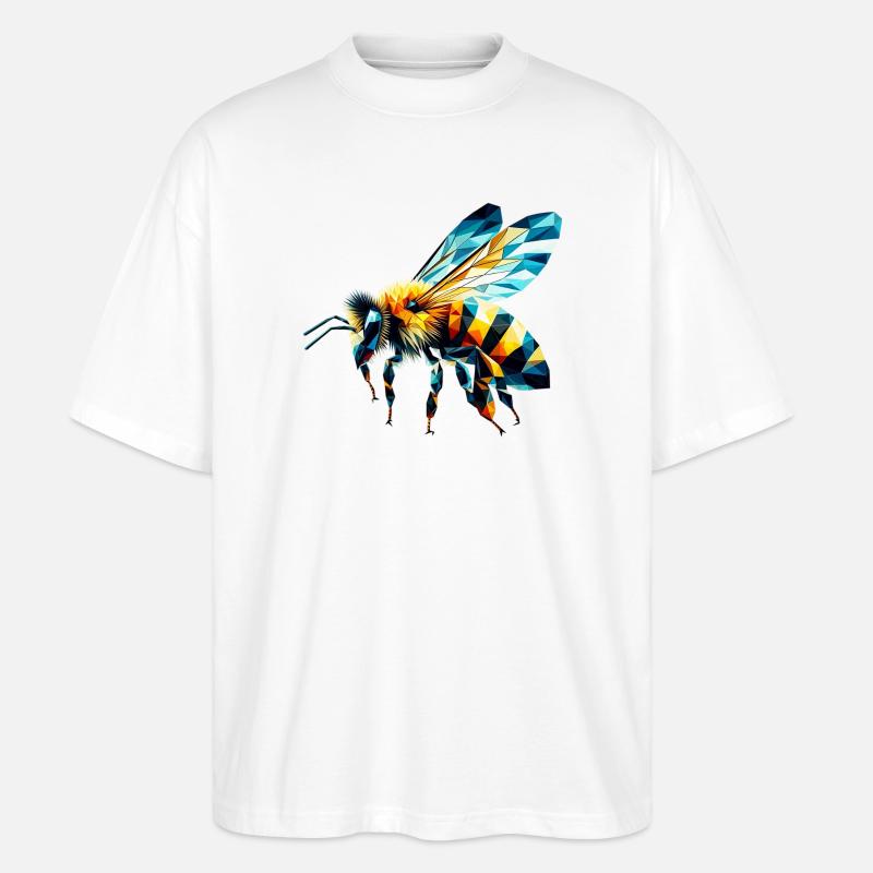 Polygonale Biene - Stanley/Stella Oversized Unisex Bio T-Shirt Blaster 2.0 - Weiß