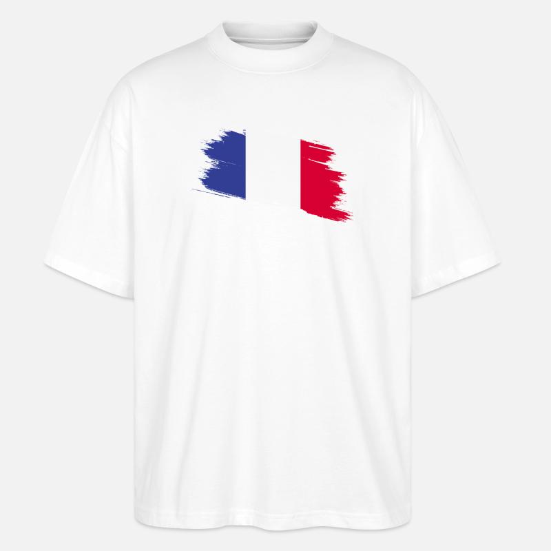 Frankreich - Stanley/Stella Oversized Unisex Bio T-Shirt Blaster 2.0 - Weiß