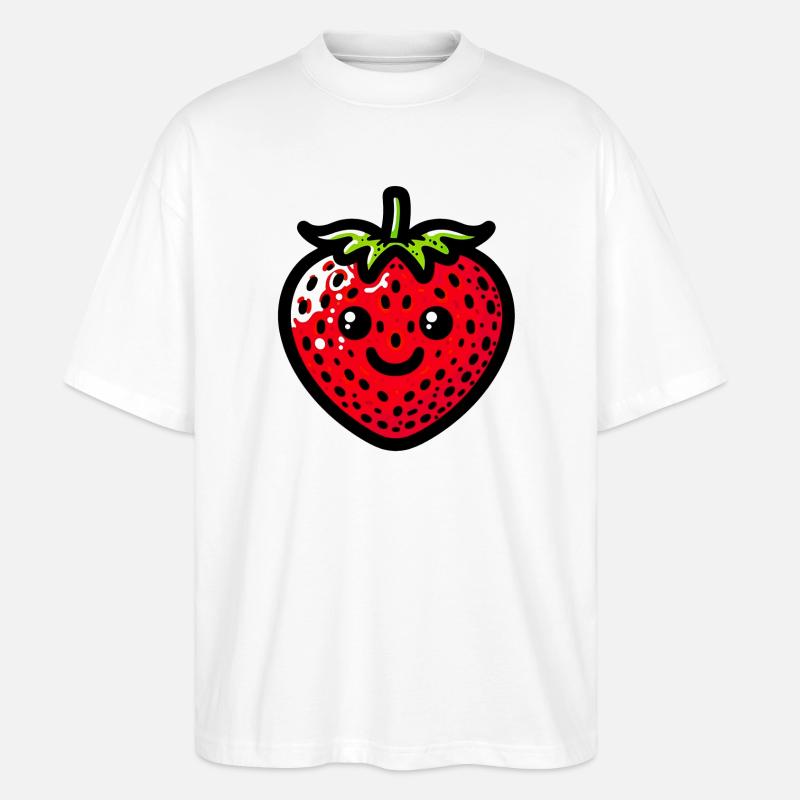 Erdbeeren Erdbeeren - Stanley/Stella Oversized Unisex Bio T-Shirt Blaster 2.0 - Weiß
