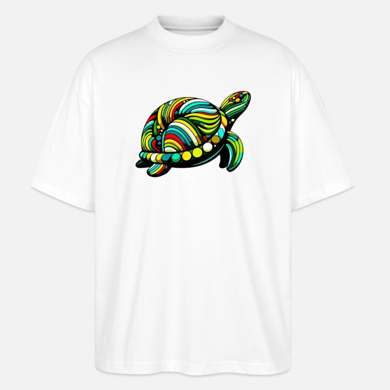 Schildkröte - Stanley/Stella Oversized Unisex Bio T-Shirt Blaster 2.0 - Weiß
