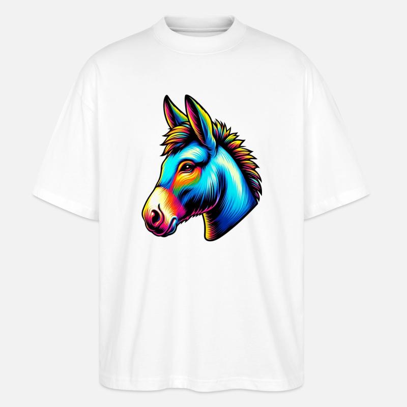 Esel Esel Schnuller Maultier - Stanley/Stella Oversized Unisex Bio T-Shirt Blaster 2.0 - Weiß