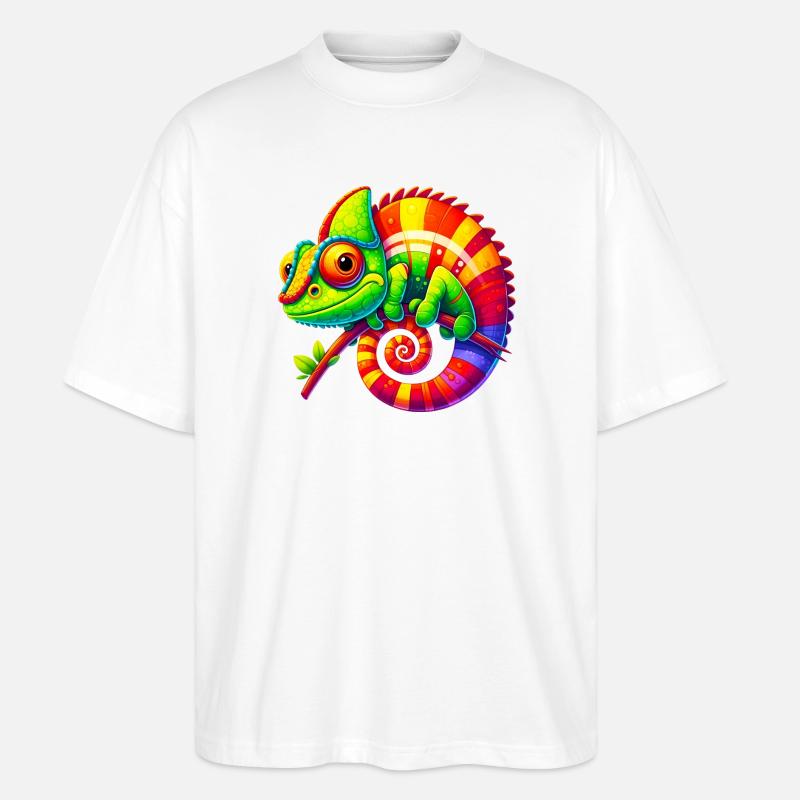 Chamäleon - Stanley/Stella Oversized Unisex Bio T-Shirt Blaster 2.0 - Weiß